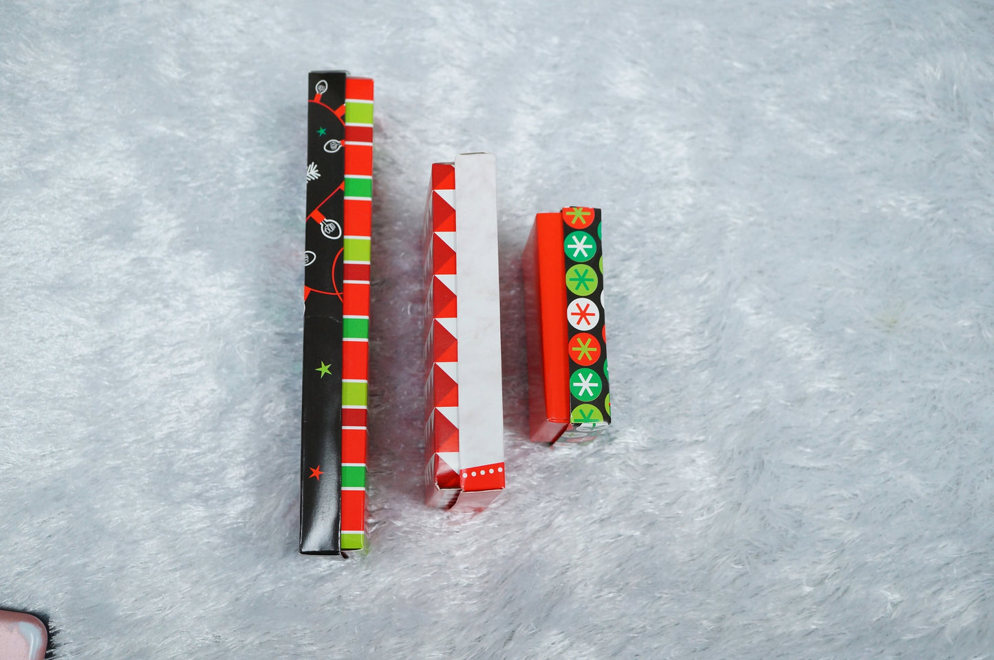 Christmas Themed 3 pcs Cardboard Gift Boxes for Jewelry and Cash Cards