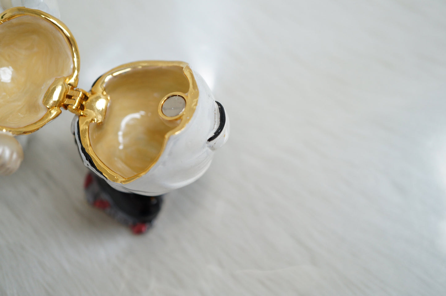 Cristiani Collezione Chef holding Plate Trinket Box 14K Gold Plated