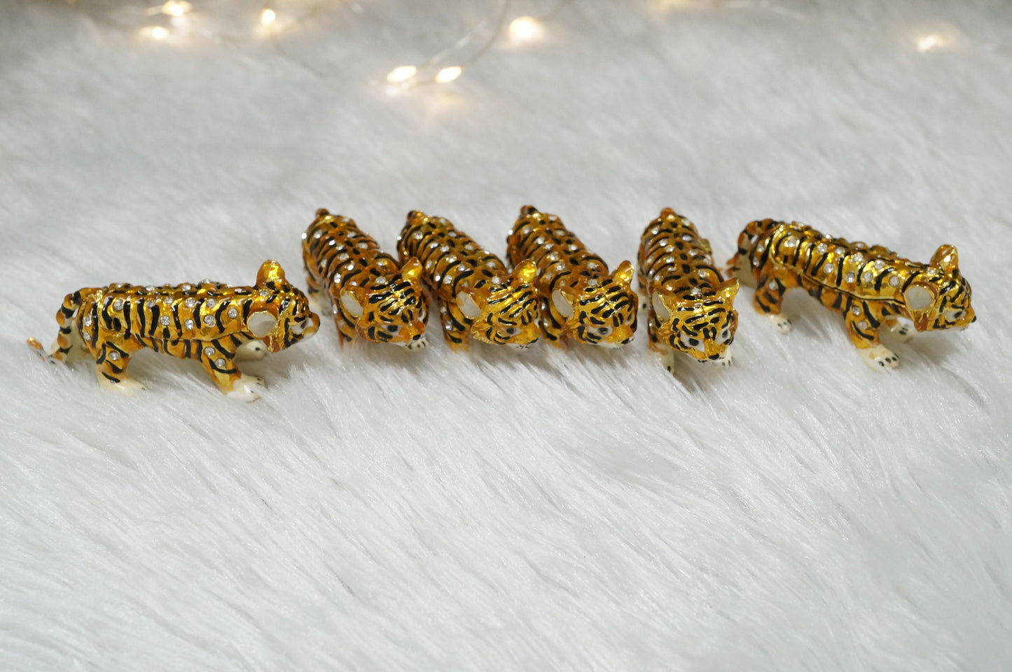 Cristiani Collezione Tiger Trinket Christmas Decoration- 6pcs 14K Gold Plated