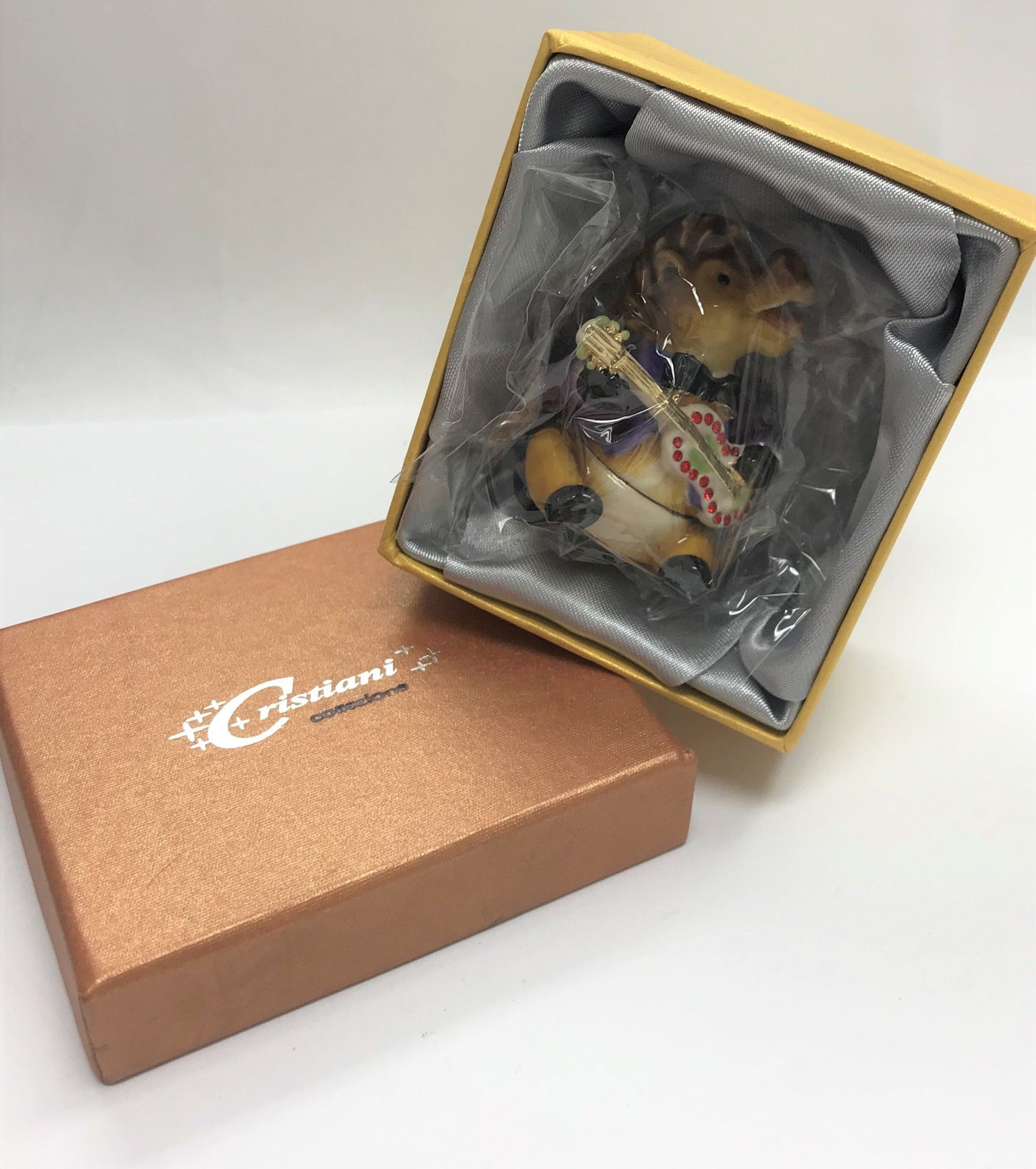 Cristiani Collezione Singing Horse Trinket Box 14K Gold Plated