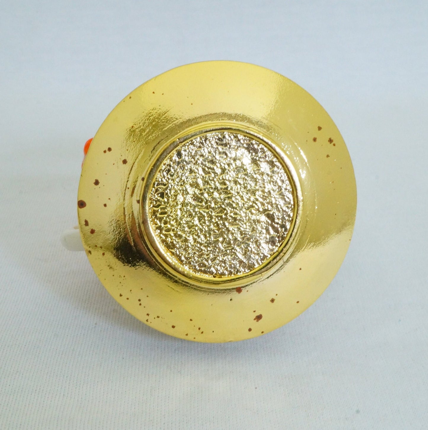 Cristiani Collezione Playful Cat on Cup Lid Trinket Box Pewter Enameled  Jeweled 14K Gold PLated