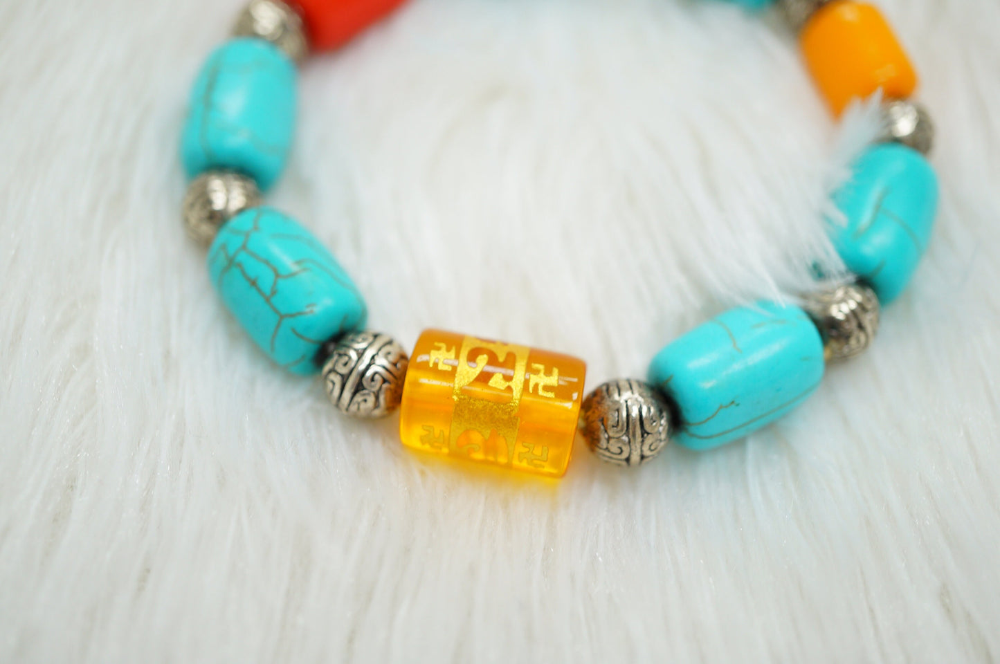 Turquoise Bead Bracelet.