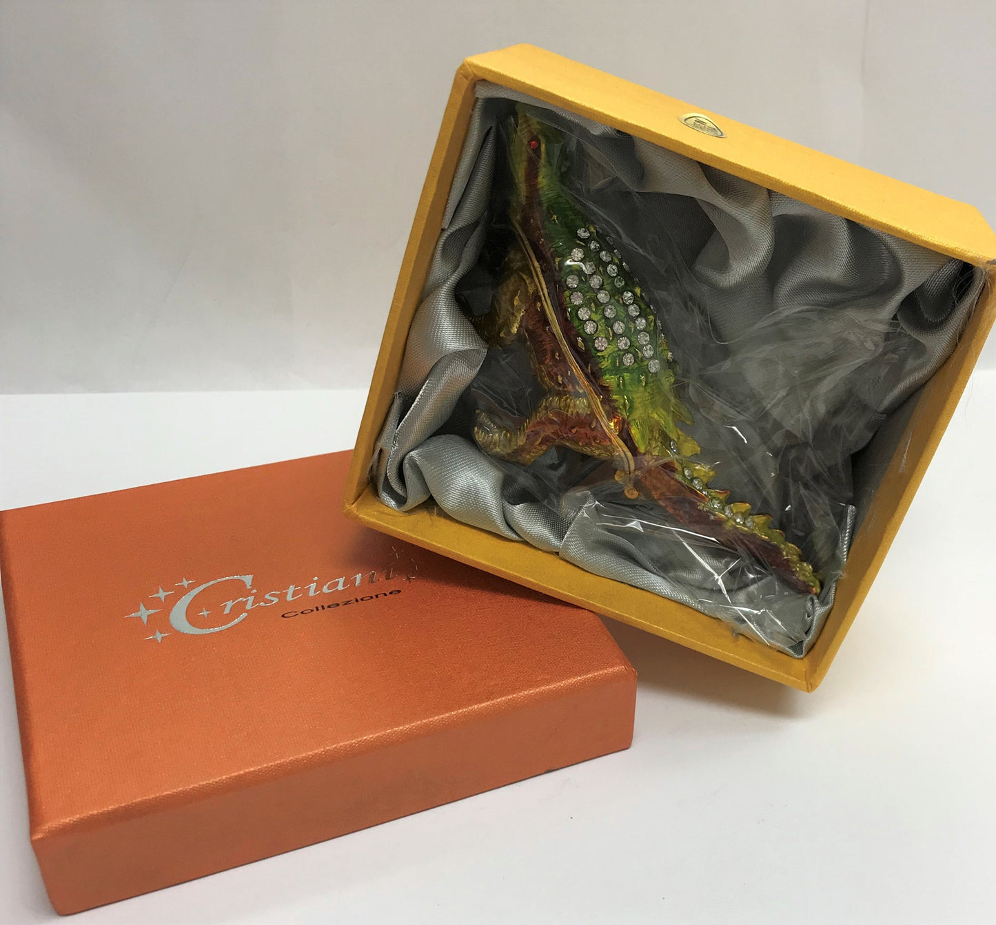 Cristiani Collezione Dinosaur Trinket Box 14K Gold Plated