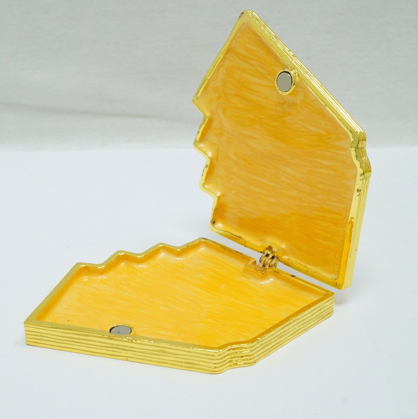 Cristiani Collezione Ace of Cards Desk Jeweled Pewter Trinket 14K Gold Plated