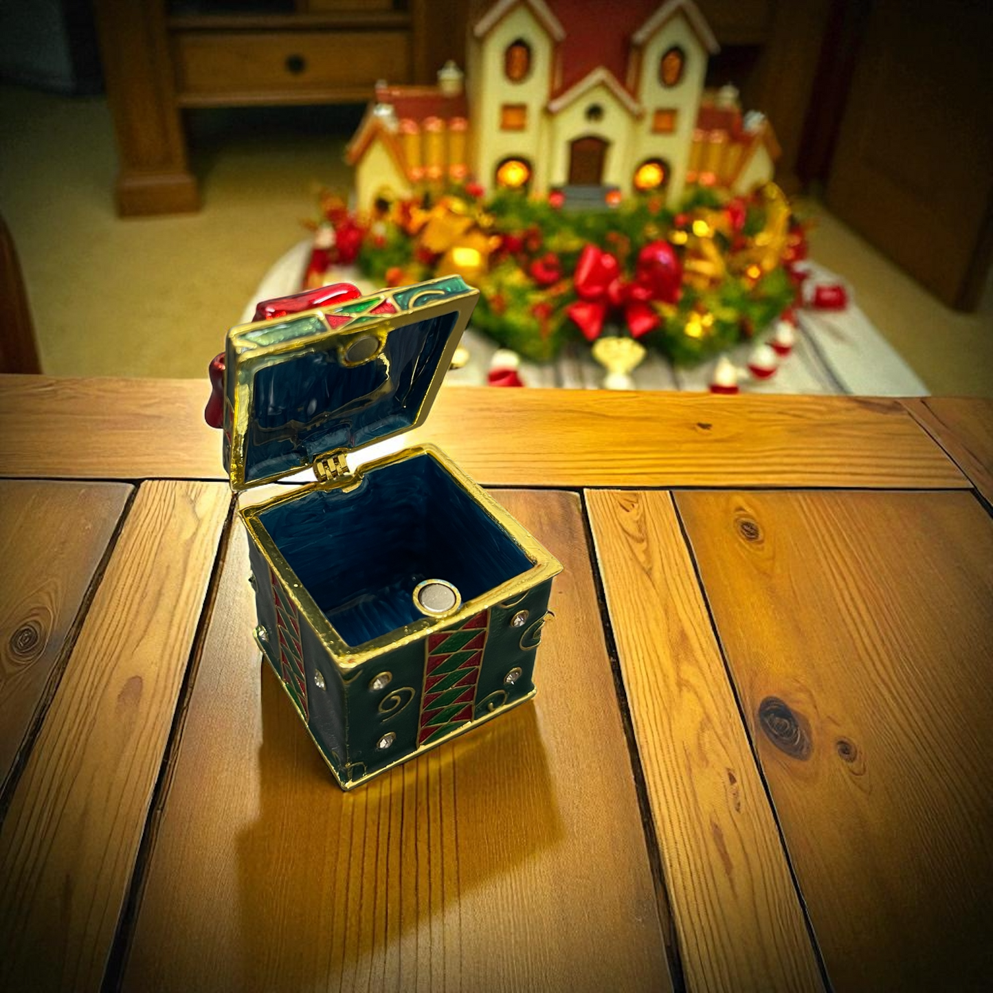 Cristiani Collezione Christmas Gift Box Trinkets Box 14K Gold Plated