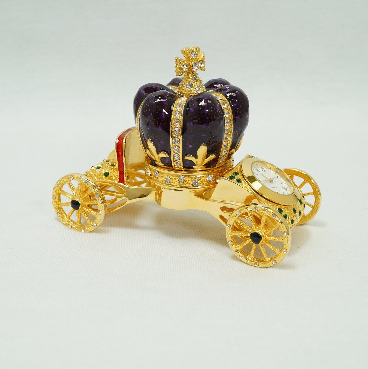 Cristiani Collezione Purple King Crown on Gold Carriage Figurine Ornament