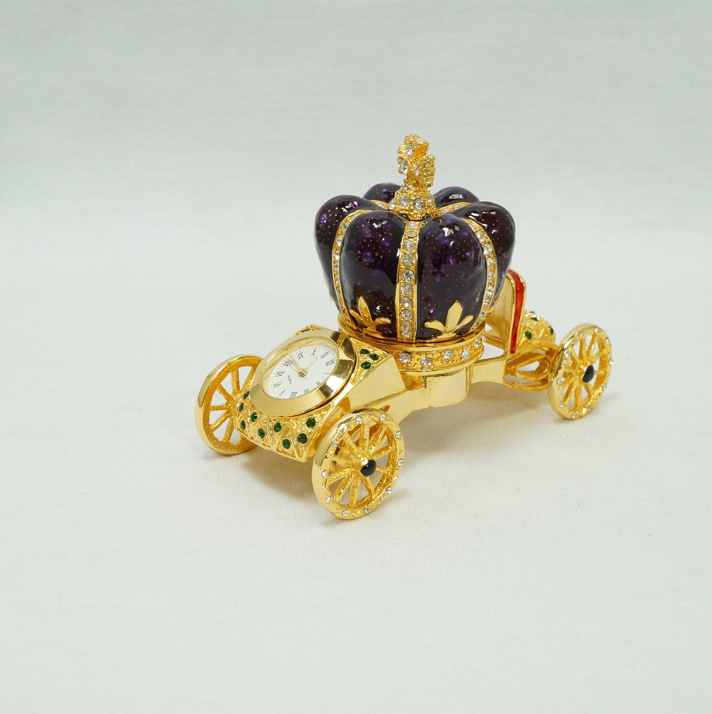Cristiani Collezione Purple King Crown on Gold Carriage Figurine Ornament