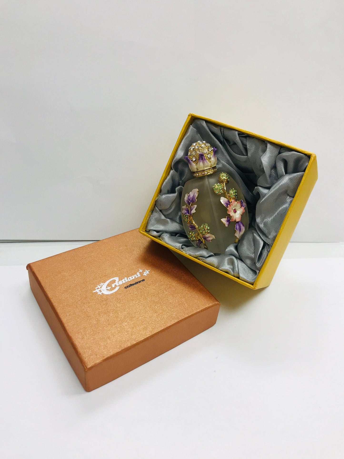 Vintage Cristiani Collezione  Perfume Bottle with crystals 14K Gold Plated