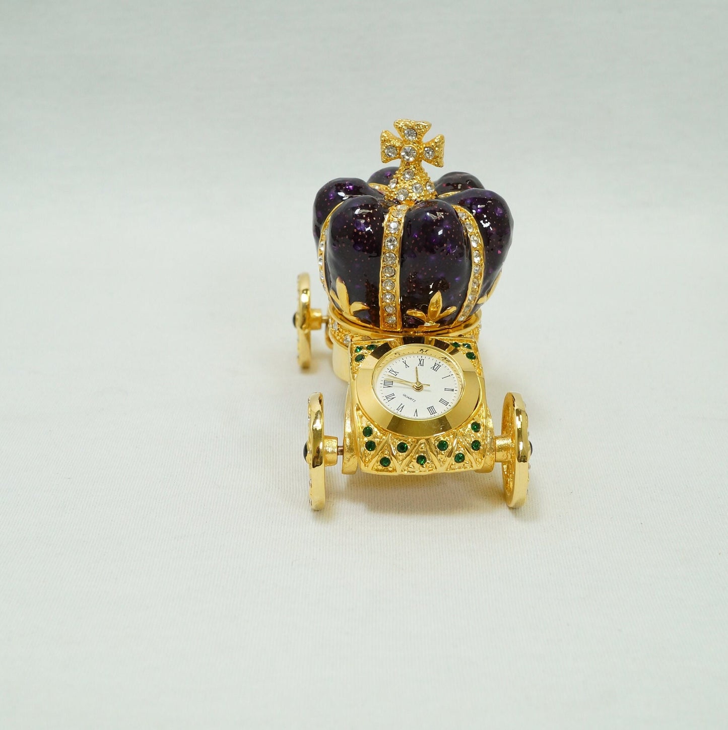 Cristiani Collezione Purple King Crown on Gold Carriage Figurine Ornament