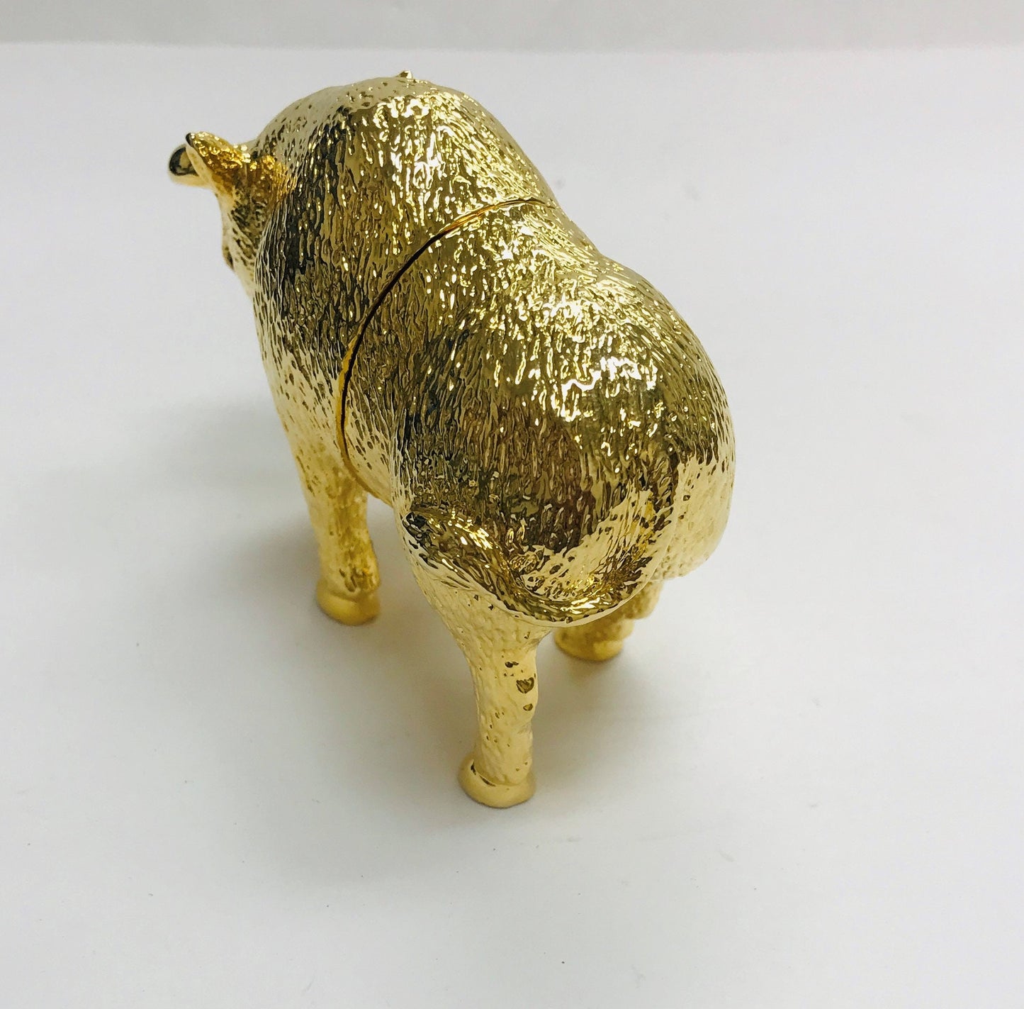 Cristiani Collezione Gold Buffalo Trinket Box 14K Gold Plated