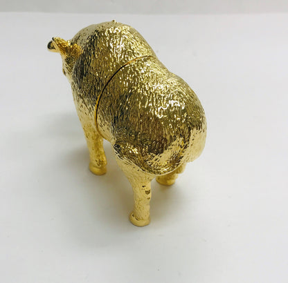 Cristiani Collezione Gold Buffalo Trinket Box 14K Gold Plated