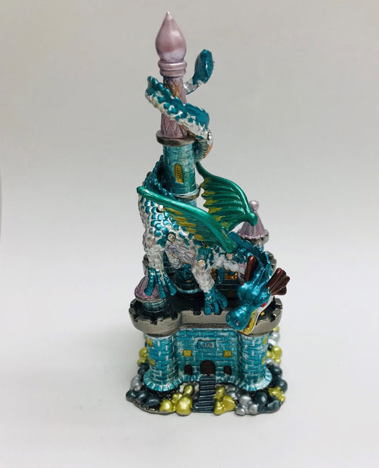 Cristiani Collezione Dragon Castle Trinket Box 14K Gold Plated