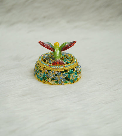 Cristiani Collezione Bird on Trinket Box 14K Gold Plated