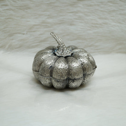 Christiani Collezione Large Silver Pumpkin Trinket Box.