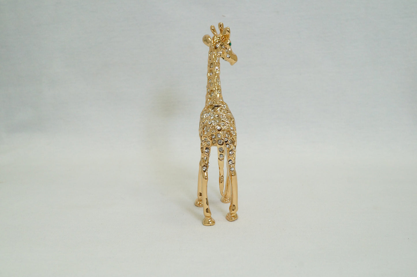 Crystal Pave Giraffe Trinket Box 14K Gold Plated