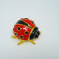 Cristiani Collezione Red Black Gold Enameled Painted Pewter Lady Bug Trinket 14K Gold Plated