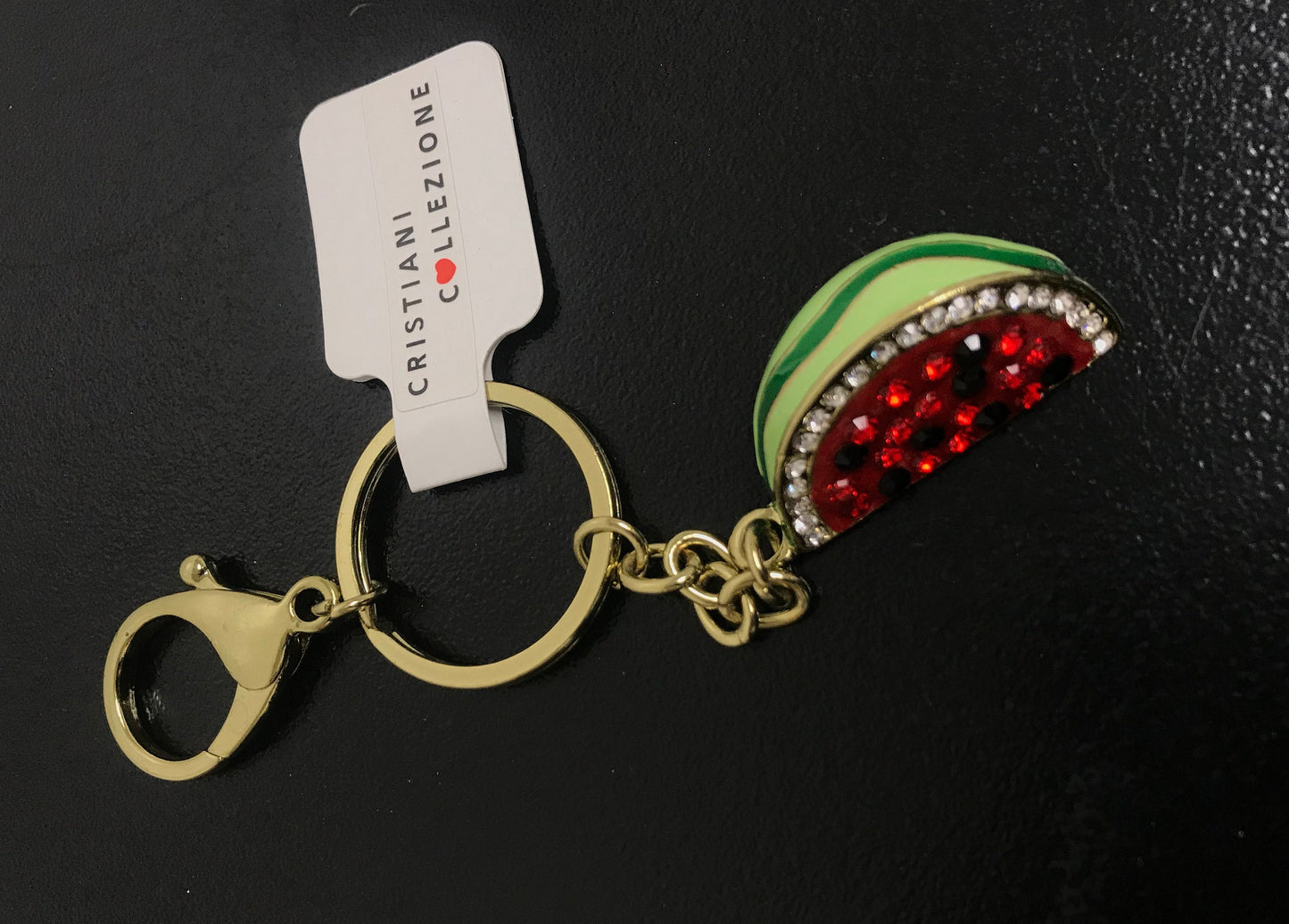 Watermelon and Heart Keychain