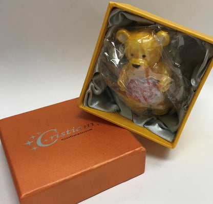 Cristiani Collezione Bear with heart Trinket Box 14K Gold Plated