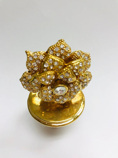 Gold Flower Style  Wine Stopper 14K Gold Plated