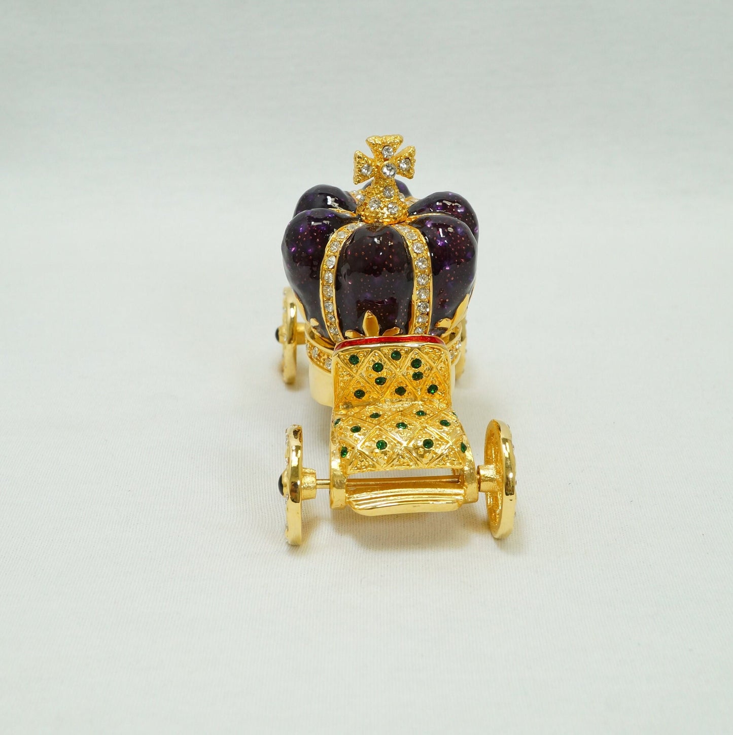 Cristiani Collezione  Purple King Crown on Gold Carriage Figurine Ornament