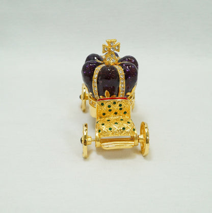 Cristiani Collezione  Purple King Crown on Gold Carriage Figurine Ornament