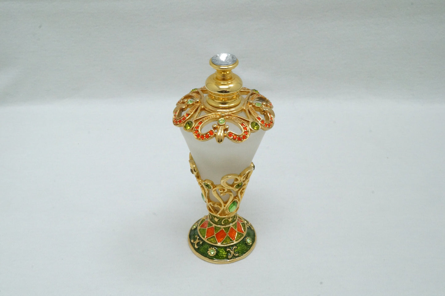 Vintage Cristiani Collezione Essential Oil Perfume Crystal Pewter Glass Bottles