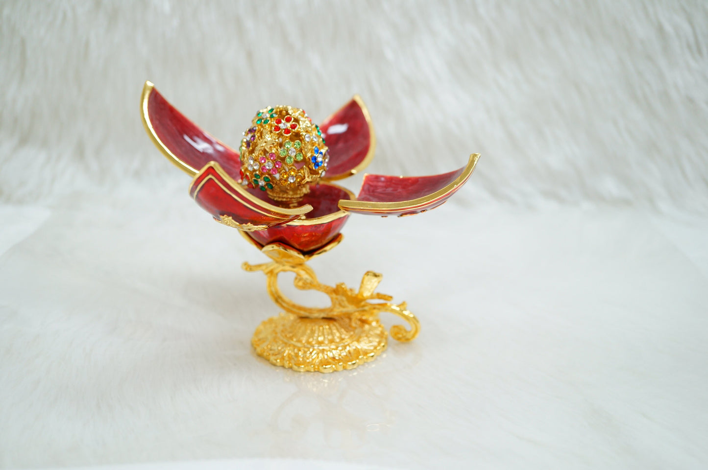 Cristiani Collezione Fleur de Lis Armor Egg 14K Gold Plated