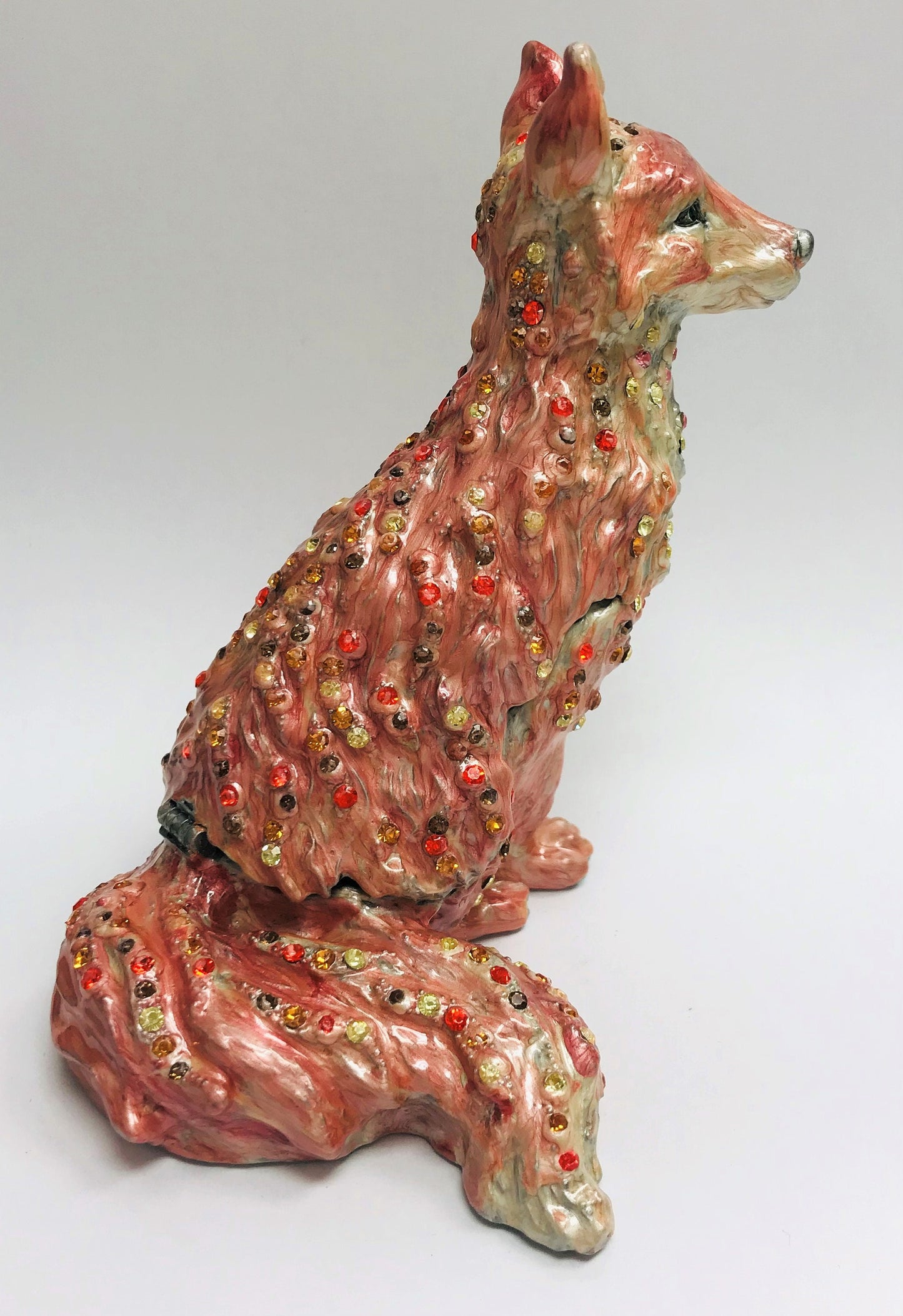 Cristiani Collezione Large Pink Fox Trinket Box