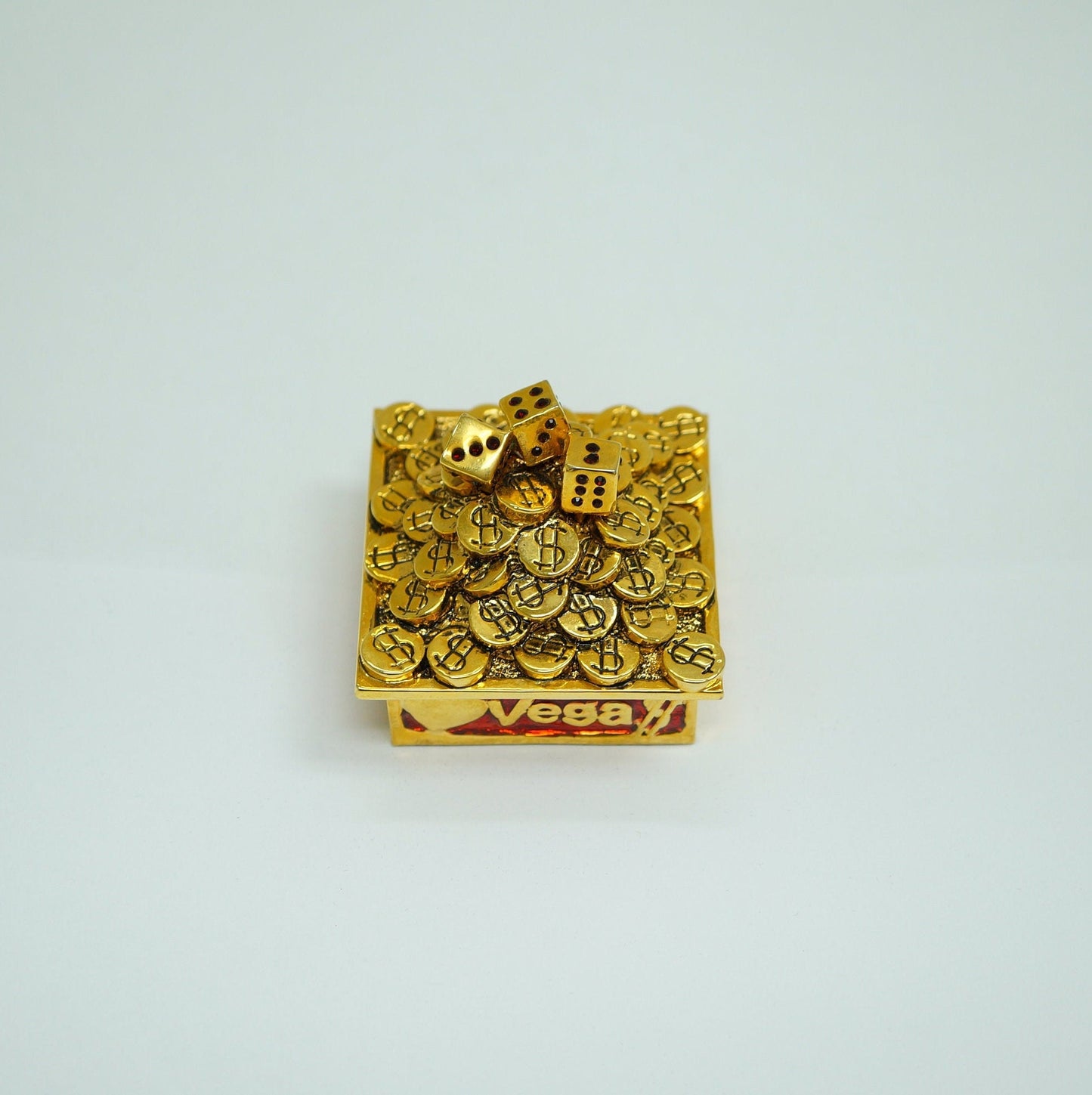 Limited Edition Cristiani Collezione Vegas Money Trinket Box 14K Gold Plated