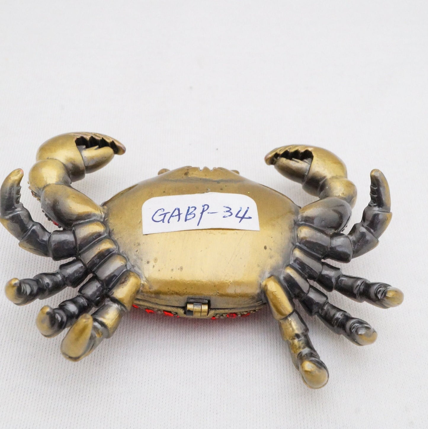 Cristiani Collezione Vintage Crystal Crab Trinket Box Pewter Jeweled Enameled