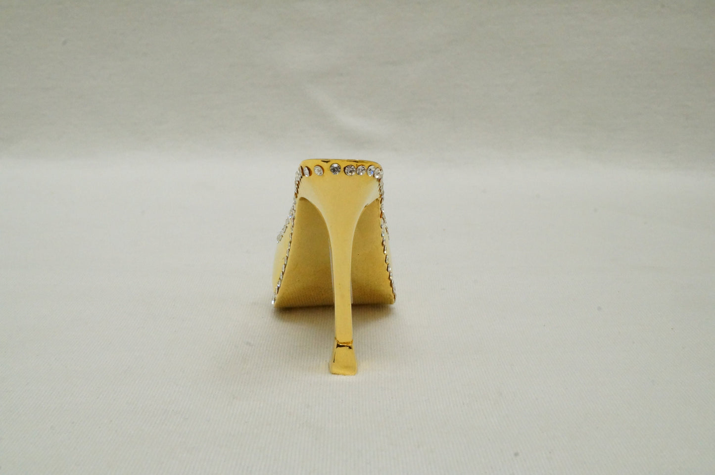 LAST PIECE - Gold Tones Crystal Jeweled Pewter Miniature Shoe Paperweight Ornament 14K Gold Plated