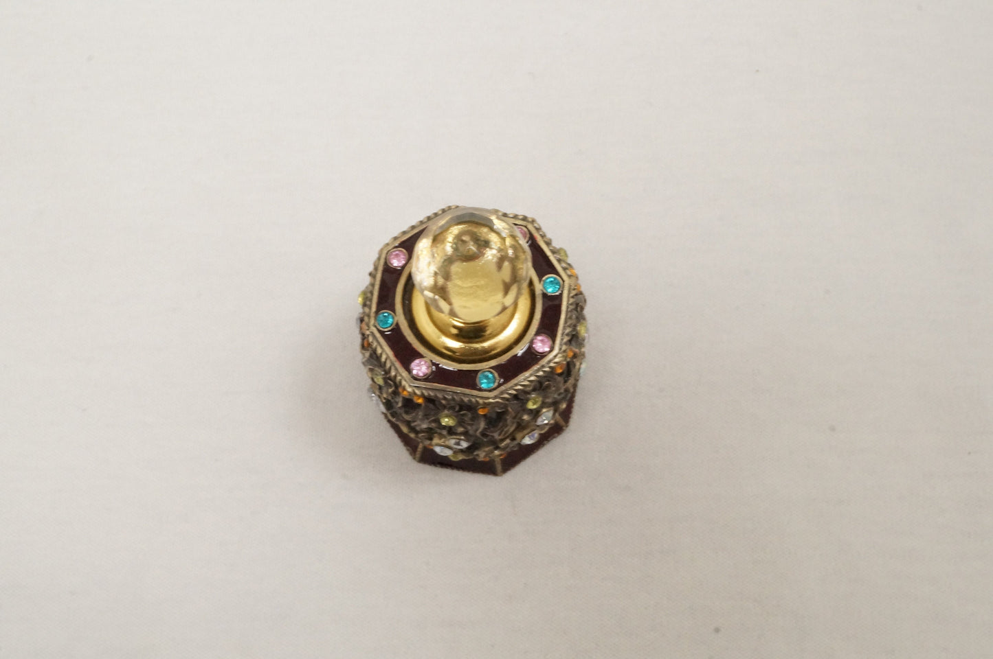 Vintage Cristiani Collezione Essential Oil Perfume Crystal Pewter Glass Bottles 14K Gold Plated