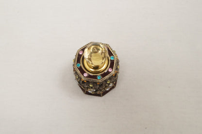 Vintage Cristiani Collezione Essential Oil Perfume Crystal Pewter Glass Bottles 14K Gold Plated