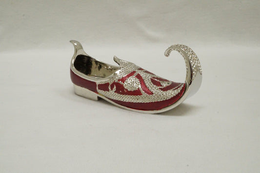 India Jutti Curled Toe Loafer Paperweight Miniature  Figurine Pewter Crystal Jeweledr