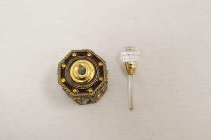 Vintage Cristiani Collezione Essential Oil Perfume Crystal Pewter Glass Bottles 14K Gold Plated