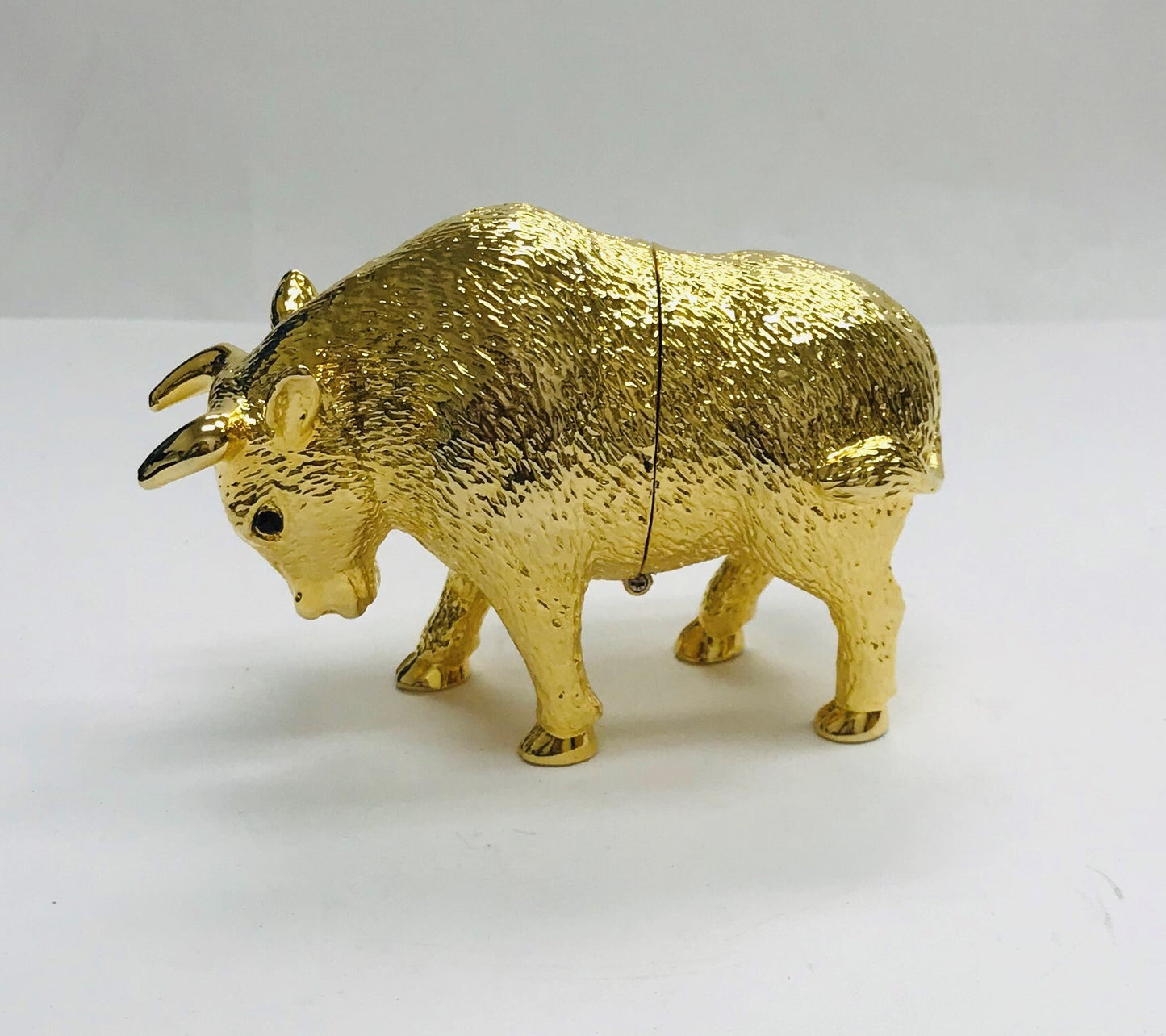 Cristiani Collezione Gold Buffalo Trinket Box 14K Gold Plated