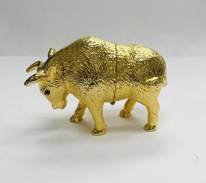 Cristiani Collezione Gold Buffalo Trinket Box 14K Gold Plated