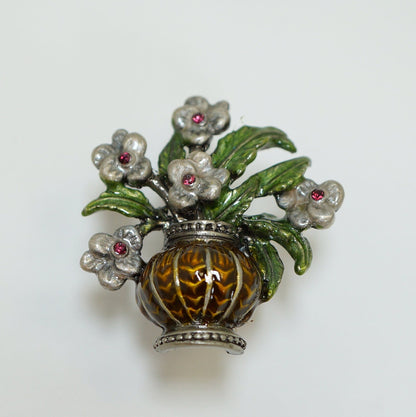 Cristiani Collezione Flower in Vase Shape Cabinet Drawer Knob Set of 5