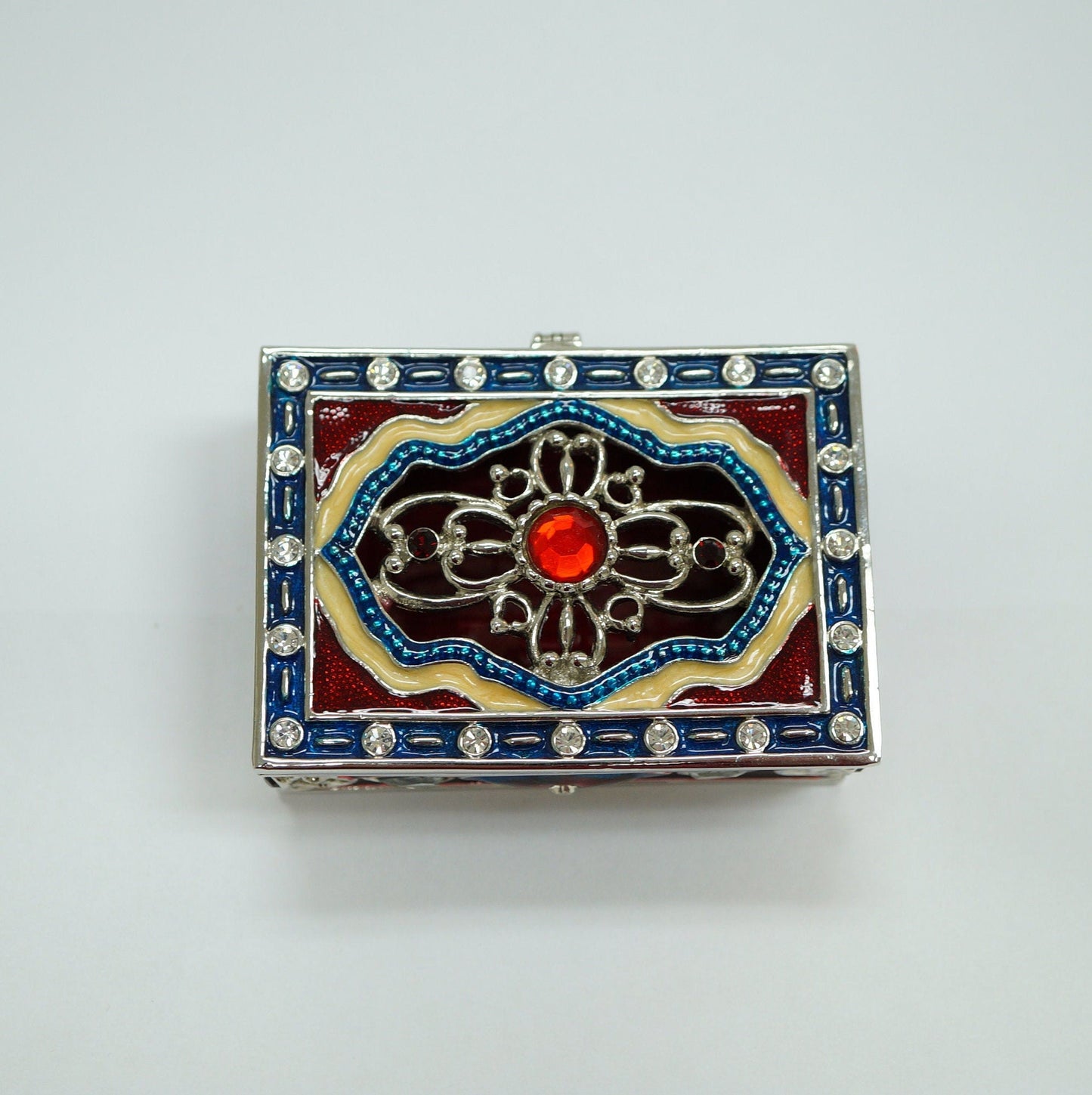 Vintage Rectangle Trinket Box 14K Gold PLated