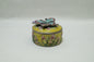 Vintage Round Floral Trinket with Butterfly on Lid Pewter Enamel Jeweled