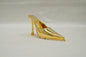 LAST PIECE - Gold Tones Crystal Jeweled Pewter Miniature Shoe Paperweight Ornament 14K Gold Plated