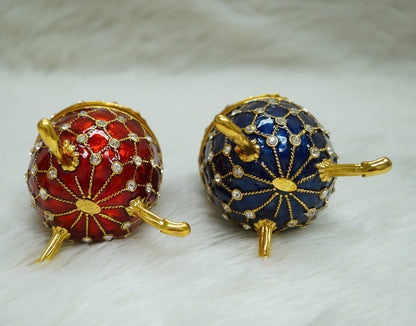 Cristiani Collezione Musical Egg Trinket Box 14K Gold Plated