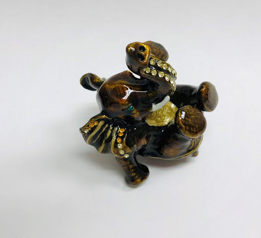 Cristiani Collezione Elephant Trinket Box 14K Gold Plated