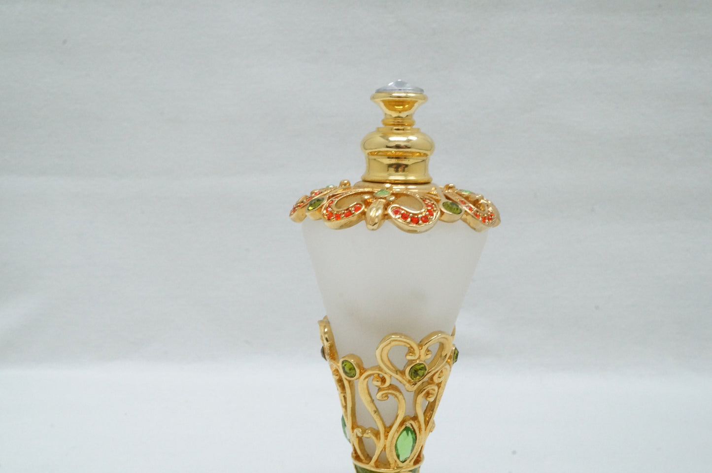 Vintage Cristiani Collezione Essential Oil Perfume Crystal Pewter Glass Bottles