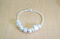 Faux Beaded Multi Charms Silver Toned Bracelet Fashion Jewelry