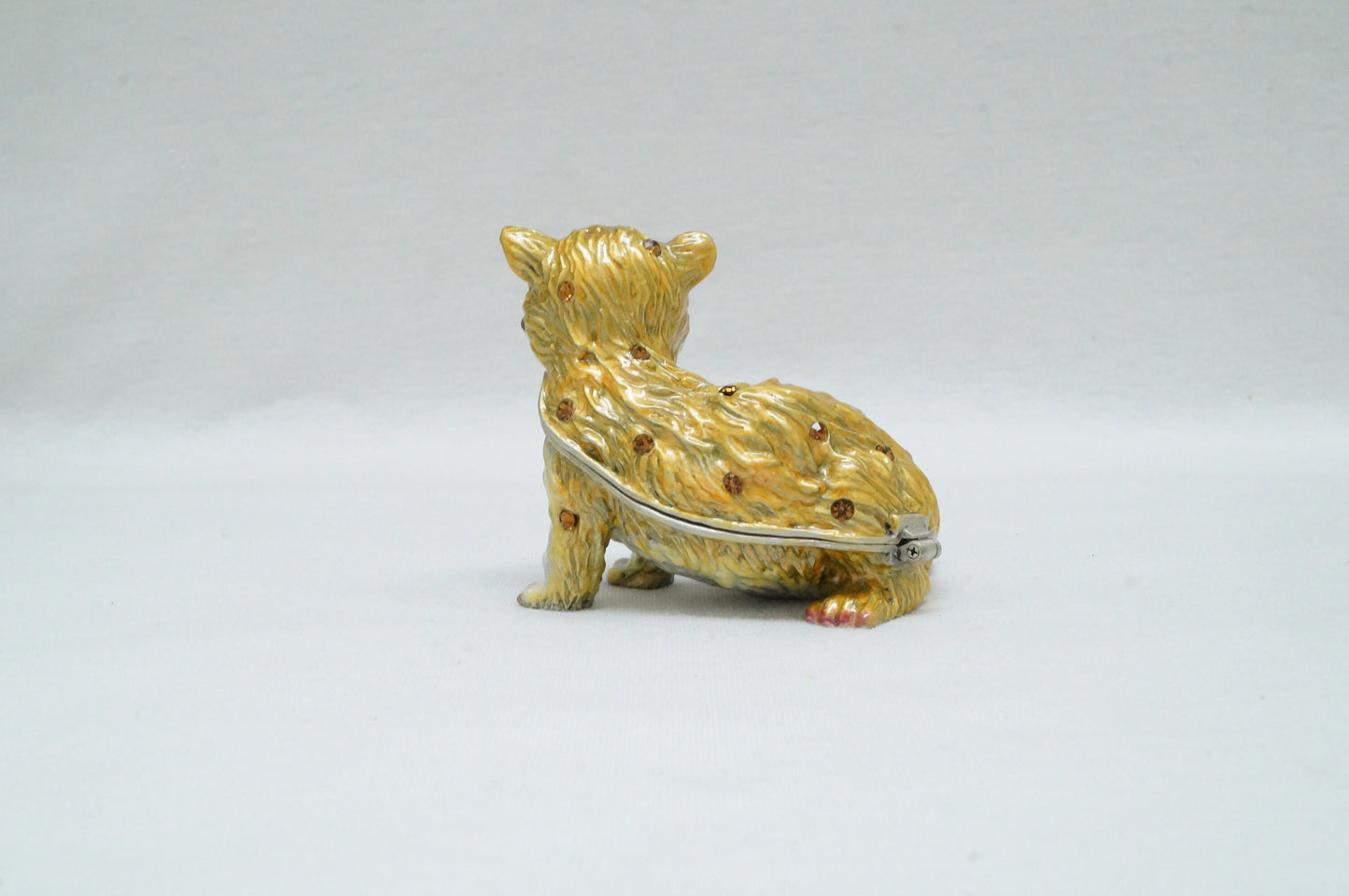 Cristiani Collezione Cat Trinket Pewter Enameled Jeweled