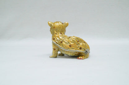 Cristiani Collezione Cat Trinket Pewter Enameled Jeweled