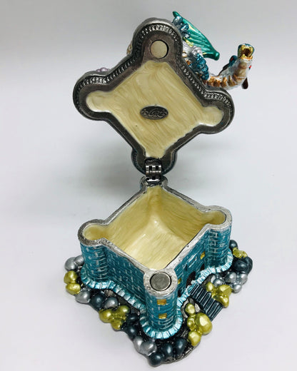 Cristiani Collezione Dragon Castle Trinket Box 14K Gold Plated