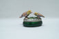 Vintage Oval Trinket with Two birds on Lid Pewter Enameled