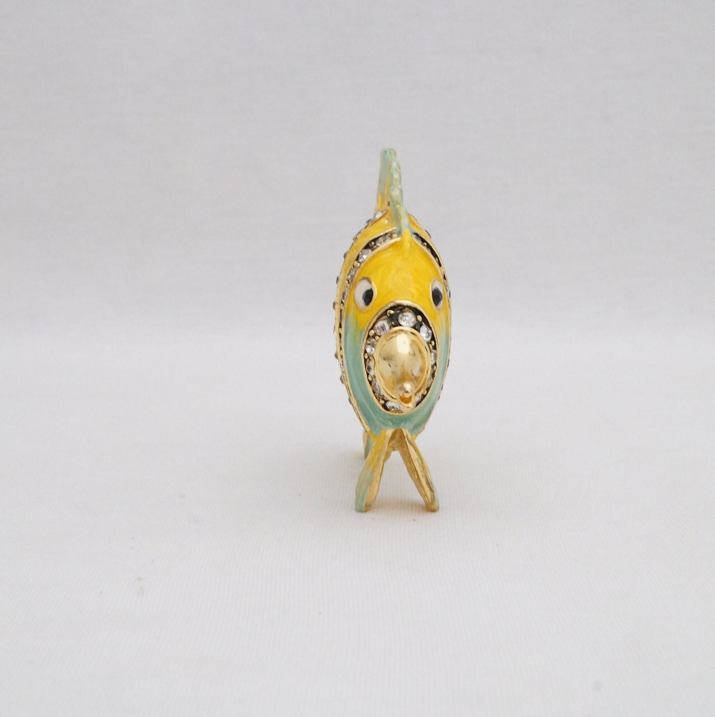 Cristiani Collezione Tropical Butterfly Fish Trinket Pewter Jeweled Enameled 14K Gold Plated